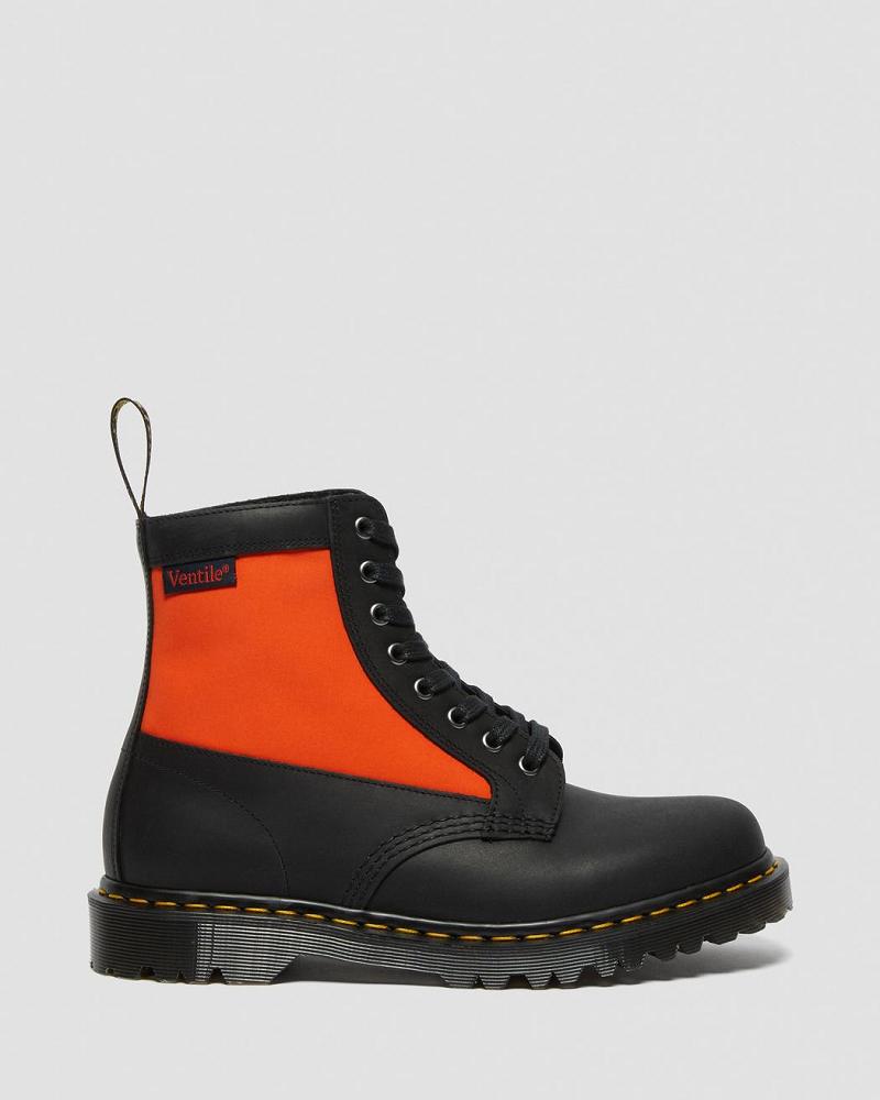 Dr Martens 1460 Panel Made in England Læder Snørestøvler Dame Sort | DK 174XYU